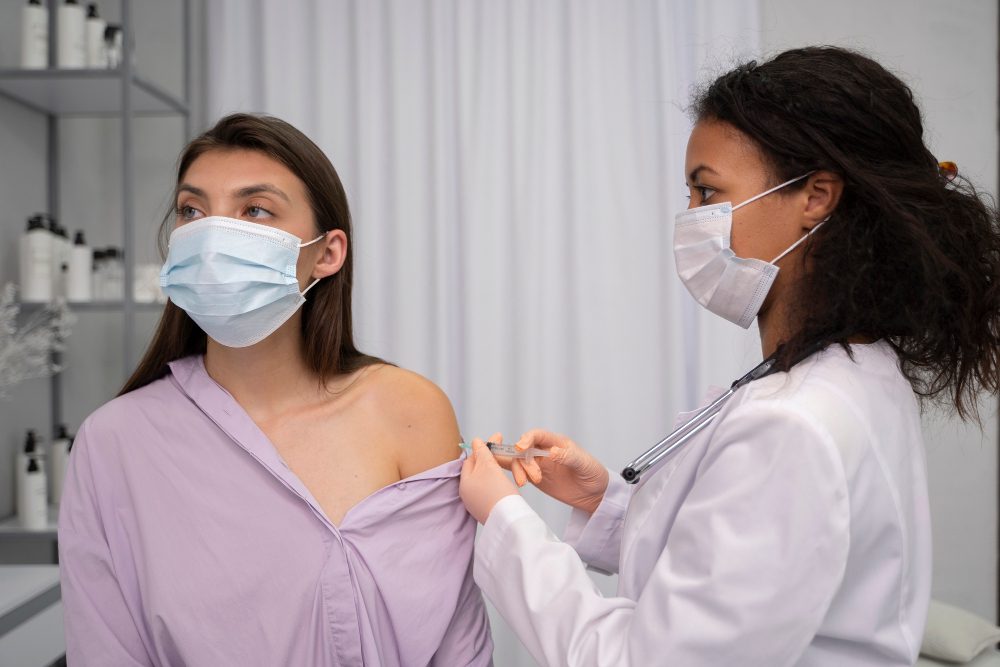 Step by step process of breast filler application